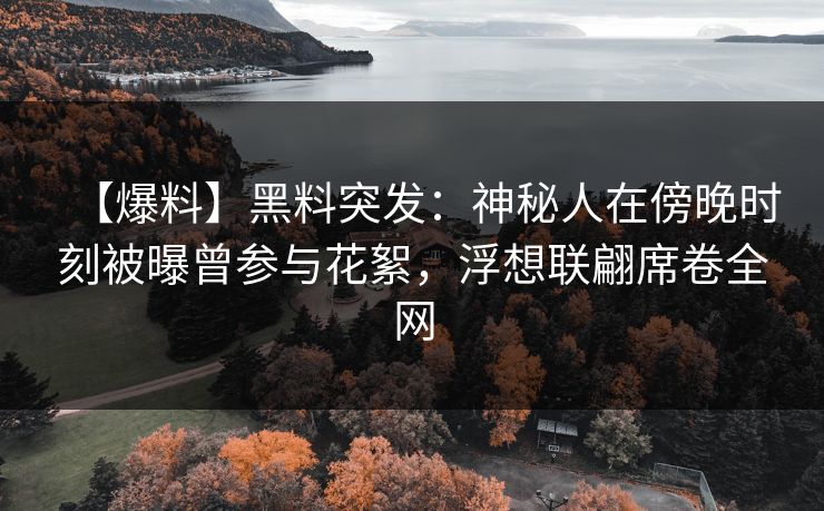 【爆料】黑料突发：神秘人在傍晚时刻被曝曾参与花絮，浮想联翩席卷全网