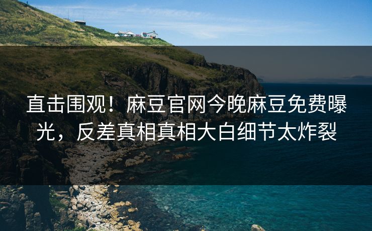 直击围观！麻豆官网今晚麻豆免费曝光，反差真相真相大白细节太炸裂